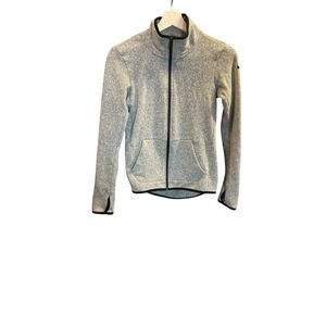 Nike Therma-FIT Full Zip Jacket Womens XS Heather Grey Knit Running Thumbholes